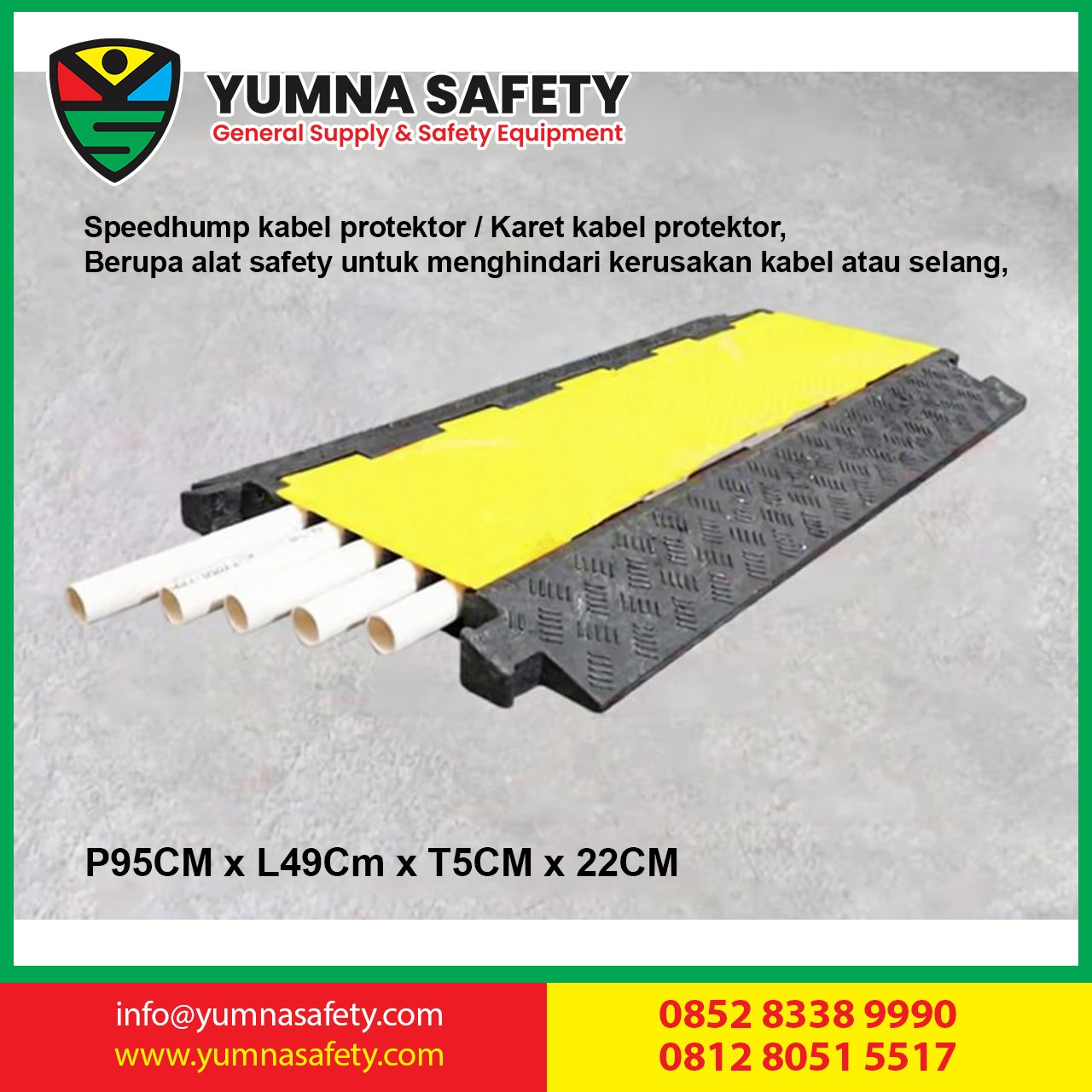 Rubber Cable Protector 5 Line Cable Ramp / Karet Polisi Tidur Pelindung Kabel 5 Jalur