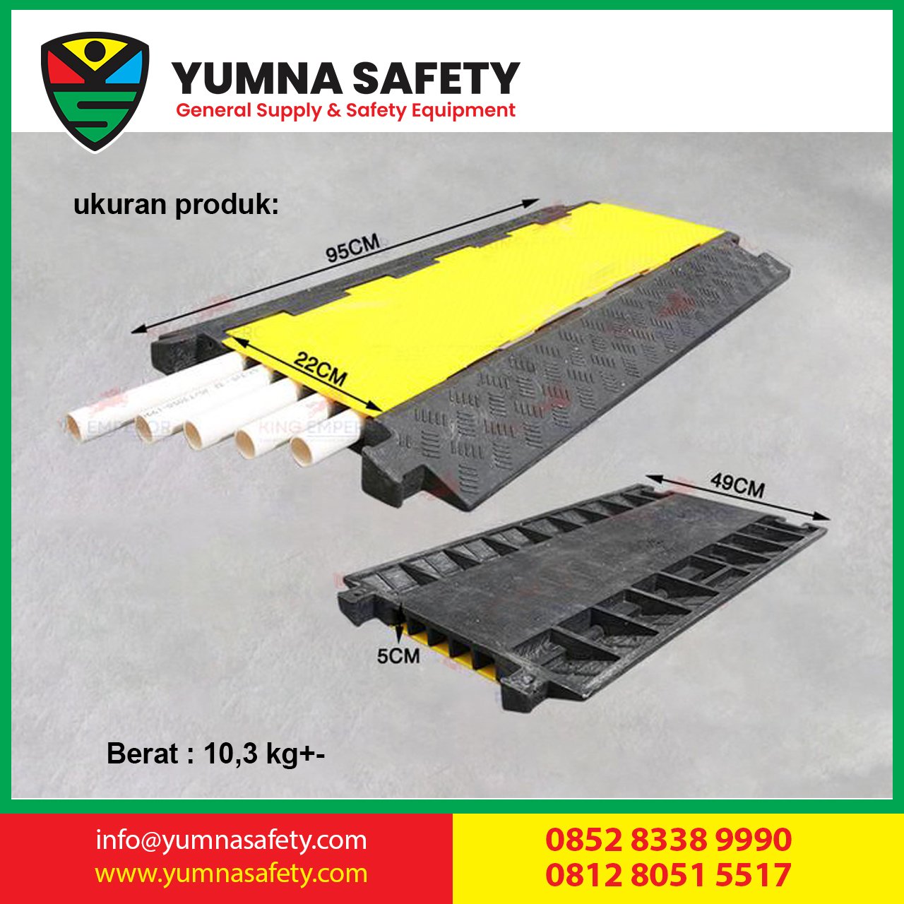 Rubber Cable Protector 5 Line Cable Ramp / Karet Polisi Tidur Pelindung Kabel 5 Jalur