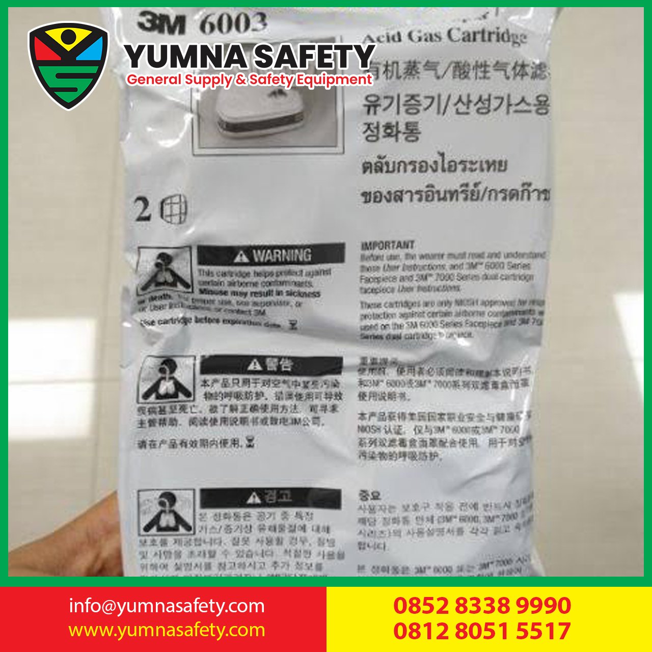 catridge respirator 3m 6003 Made in korea