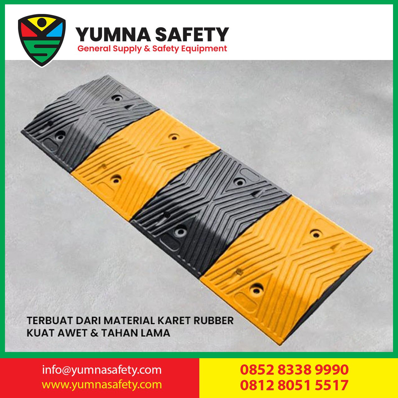 Rubber Speedbump 1M 5CM / Karet Polisi Tidur 1M 5CM - T5CM Tanpa Dynabolt