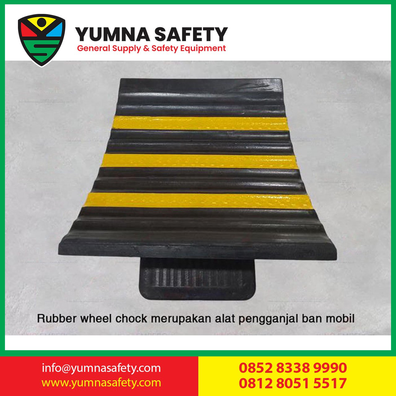 Rubber Wheel Chock 10KG Car Parking Stopper / Karet Rubber Pengganjal Ban Mobil 10KG