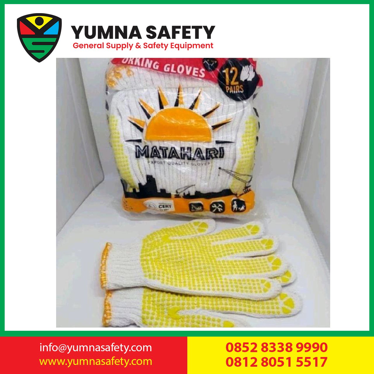 Sarung Tangan Kerja Anti Slip / Kuli / Murah berkualitas Proyek / (12pasang 1 lusin)