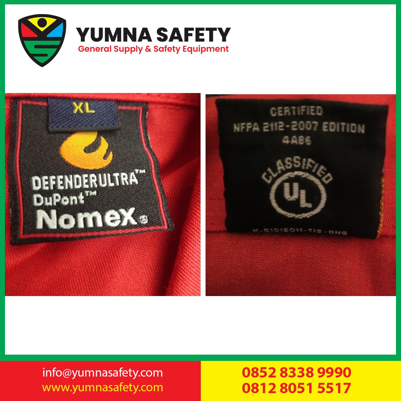 WEARPACK COVERALL ANTI API NOMEX DUPONT 4.5 Oz ORIGINAL (merah)