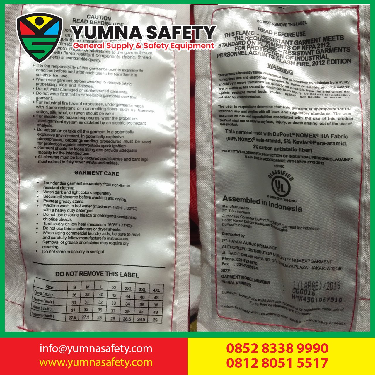 WEARPACK COVERALL ANTI API NOMEX DUPONT 4.5 Oz ORIGINAL