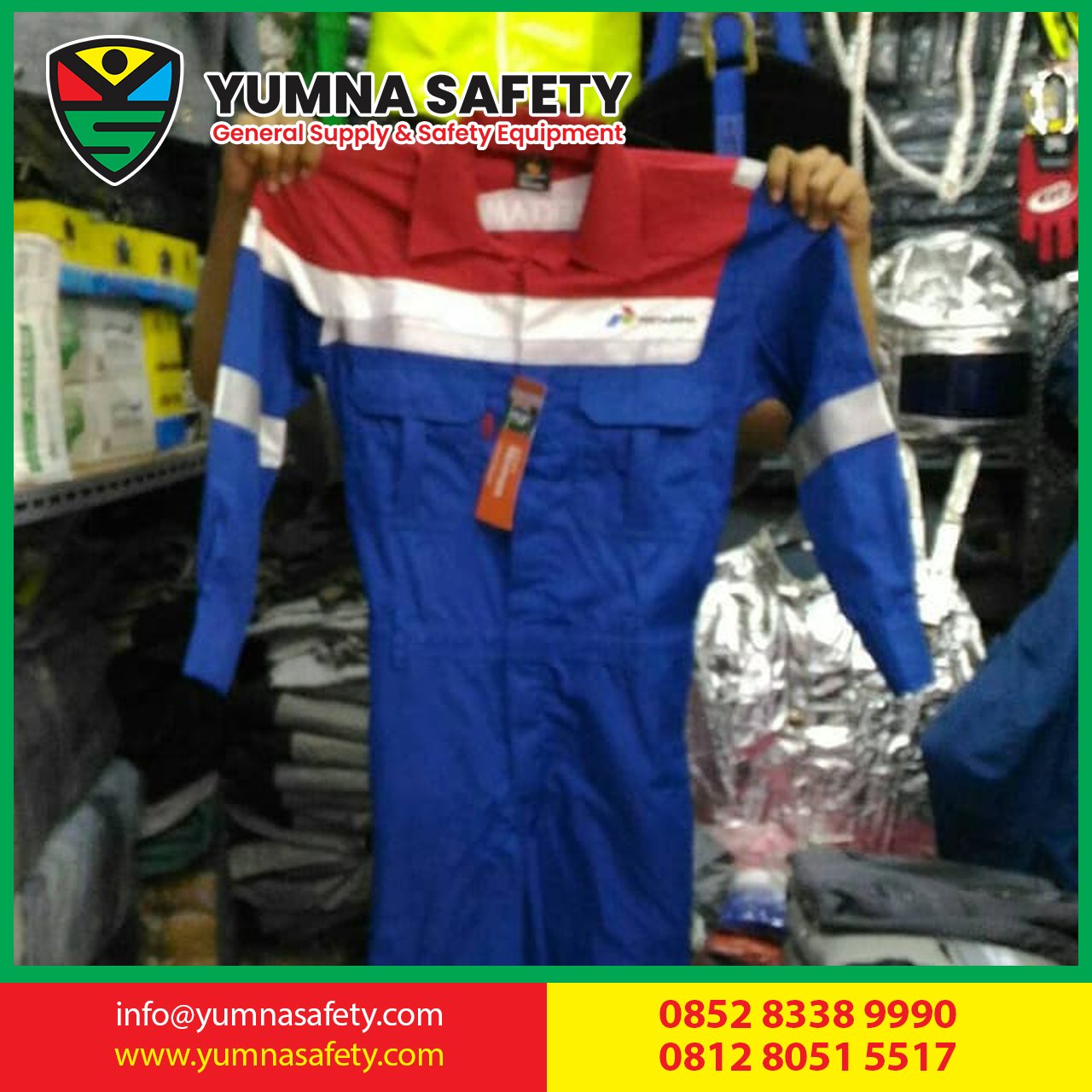 paket murah wearpack Pertamina dan helm fastrack MSA original