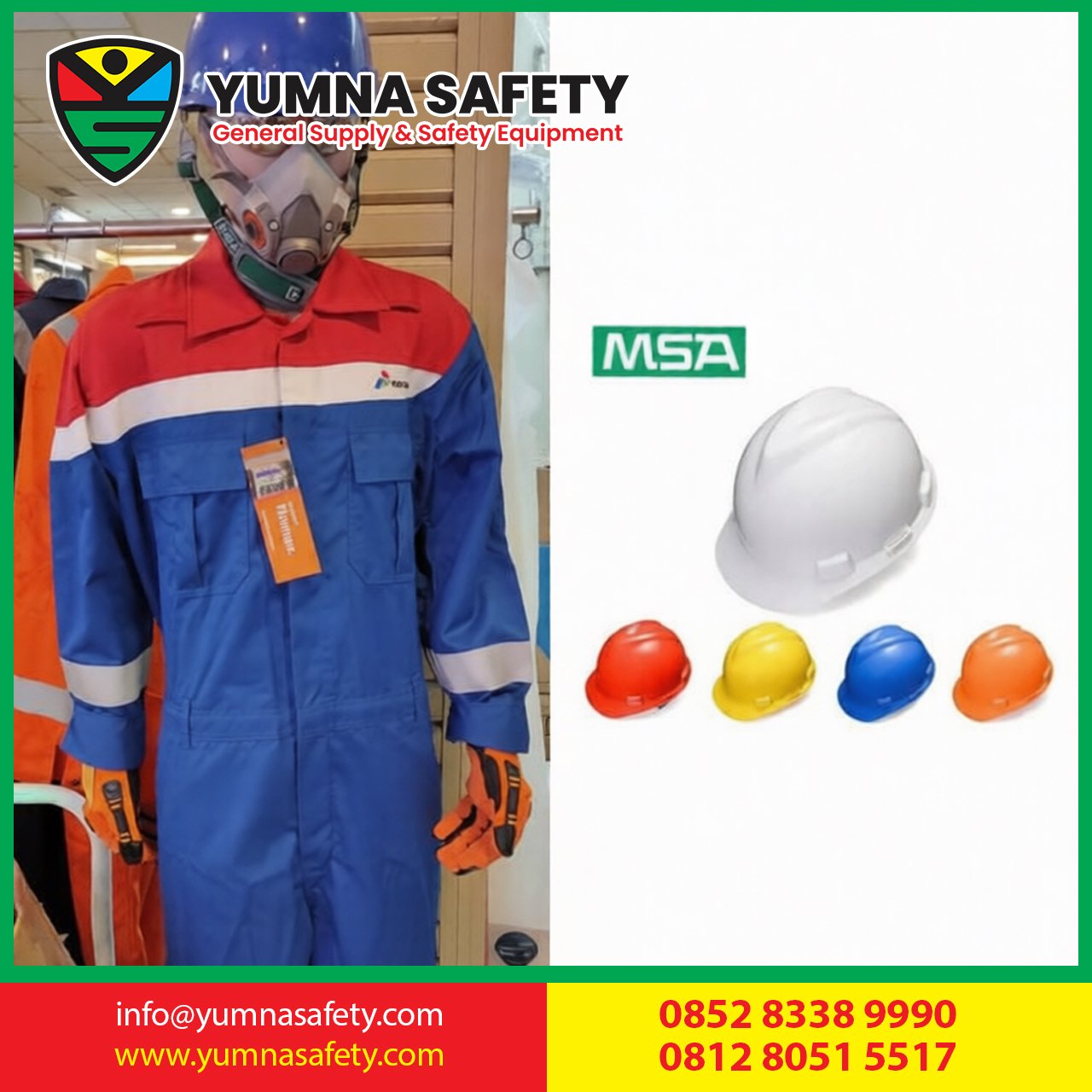 paket murah wearpack Pertamina dan helm fastrack MSA original