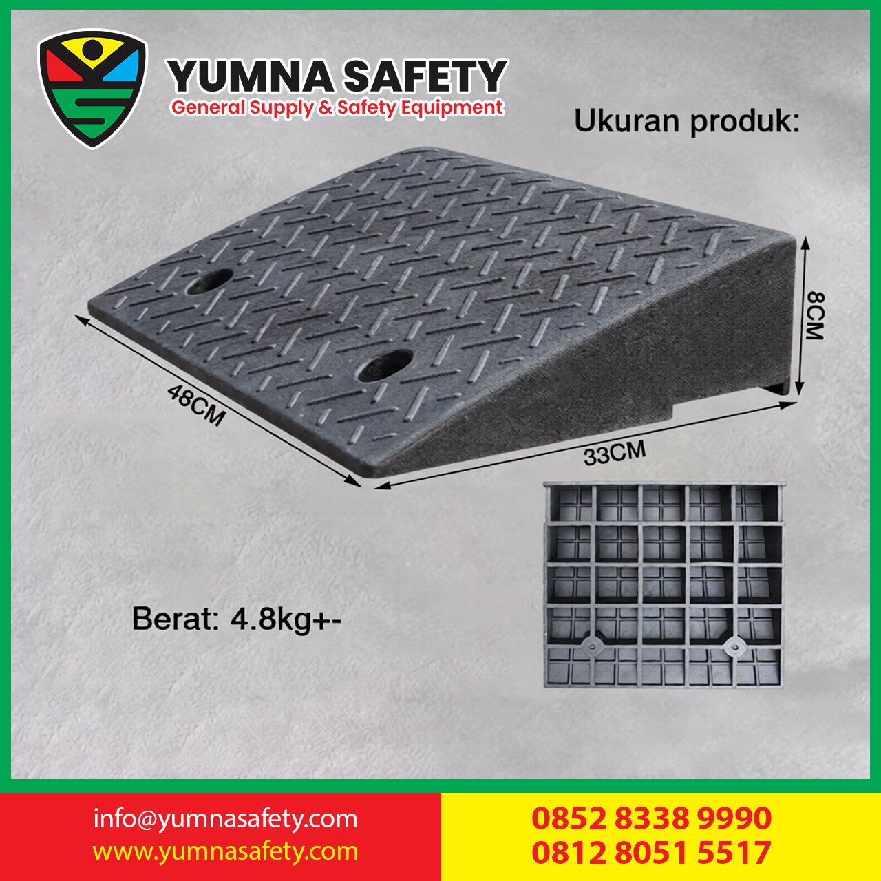 Rubber Ramp Driveway Car Ramp / Tanjakan Mobil Karet Rubber Alas Pijakan Miring, L 33 Cm & 35 Cm