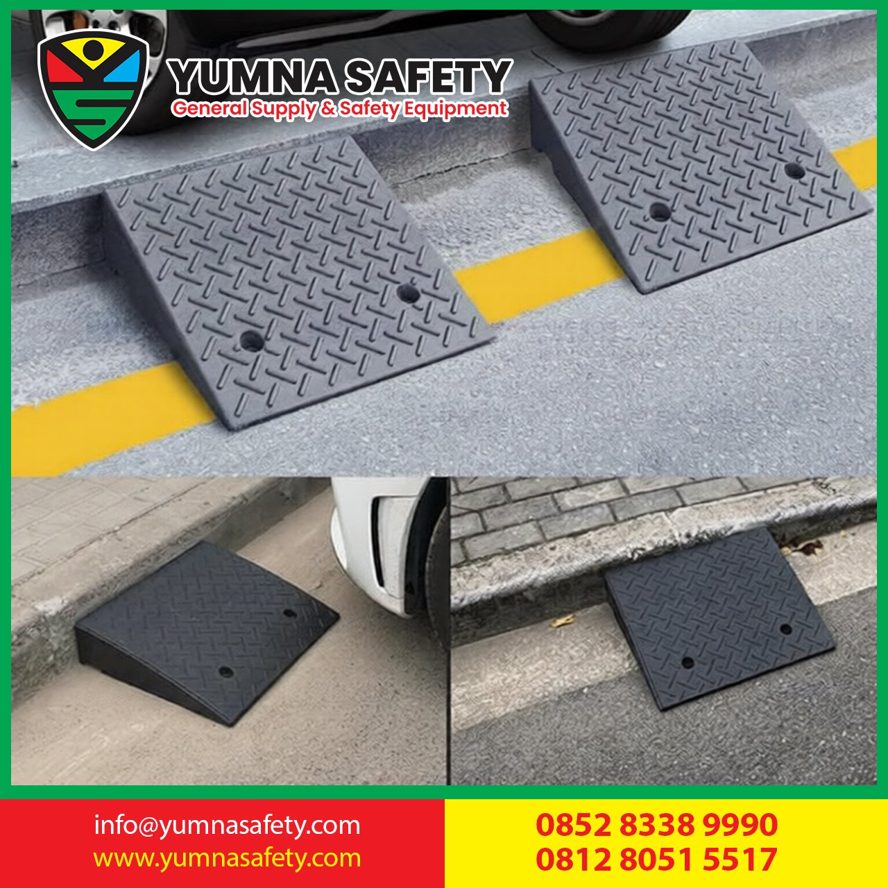 Rubber Ramp Driveway Car Ramp / Tanjakan Mobil Karet Rubber Alas Pijakan Miring, L 33 Cm & 35 Cm