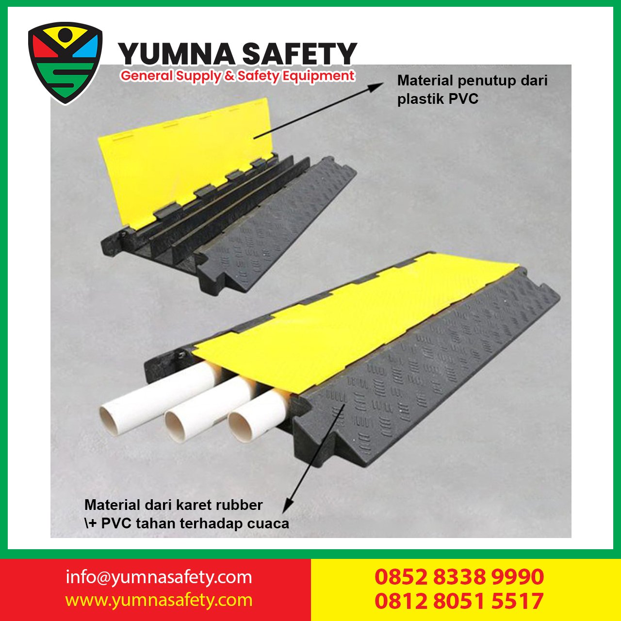 Rubber Cable Protector 3 Line Super Cable Ramp / Karet Polisi Tidur Pelindung Kabel 3 Jalur Besar