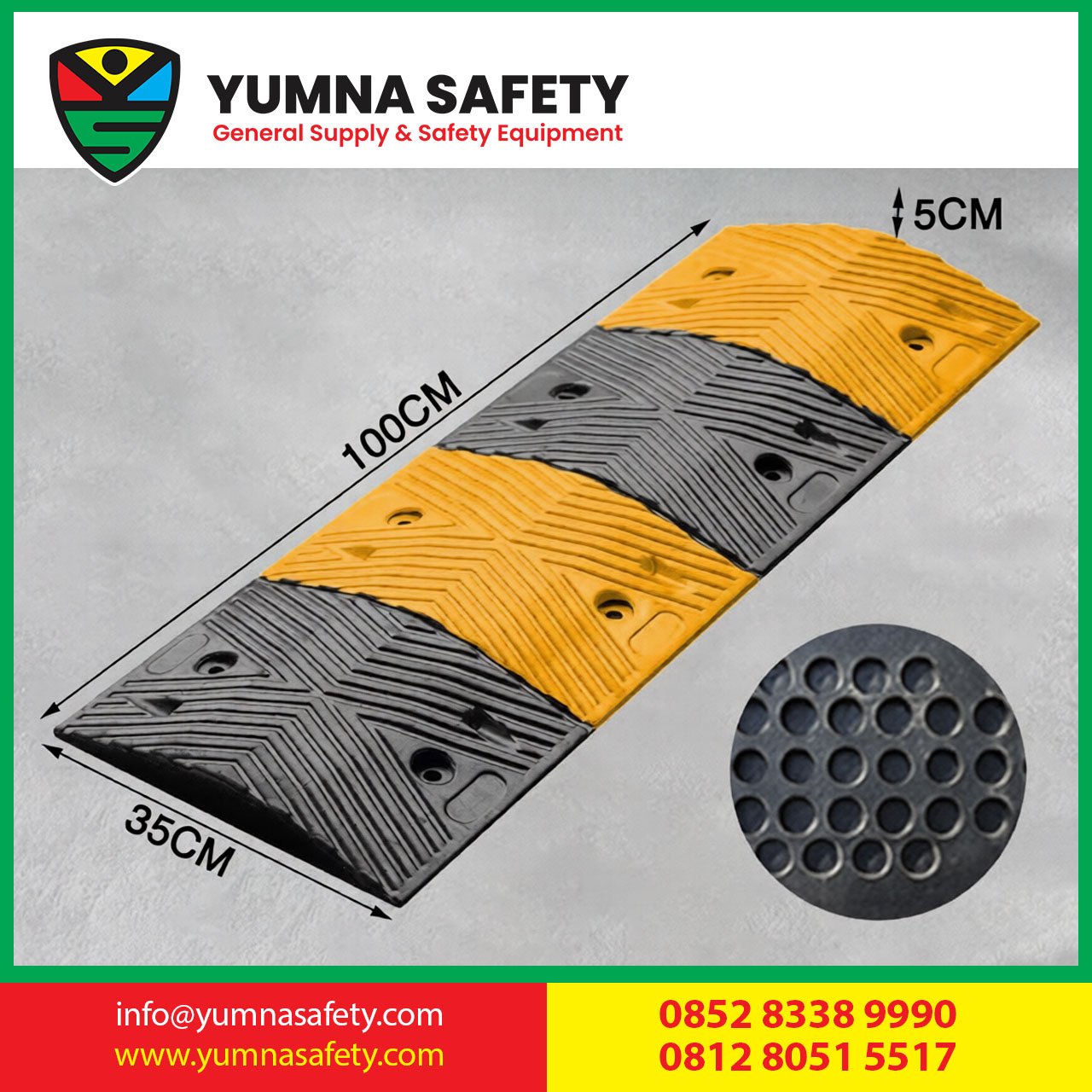 RUBBER SPEEDBUMP 1M, 35 CM, T 5 CM
