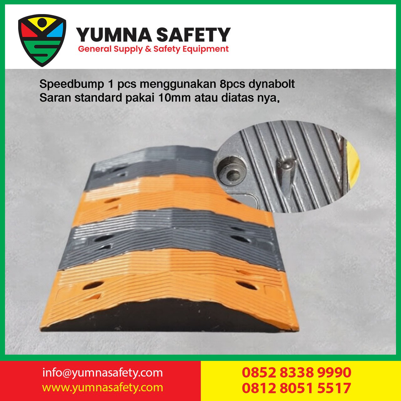 RUBBER SPEEDBUMP 1M, 35 CM, T 5 CM