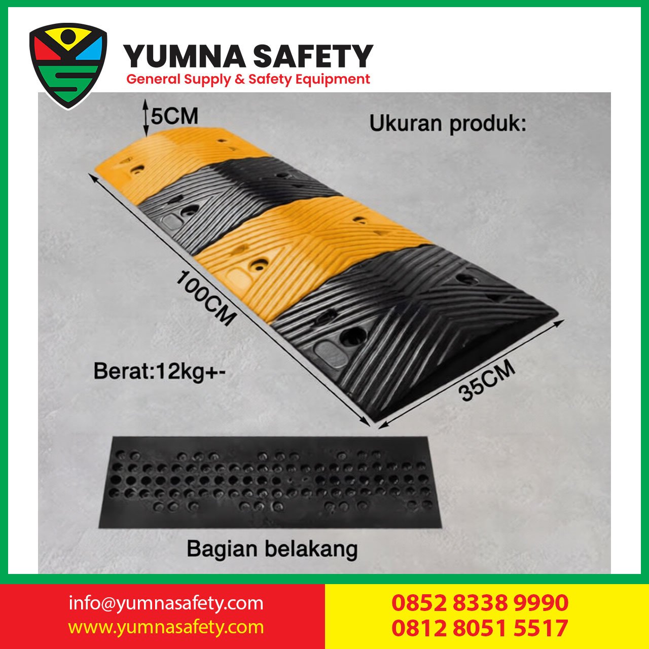 RUBBER SPEEDBUMP 1M, 35 CM, T 5 CM