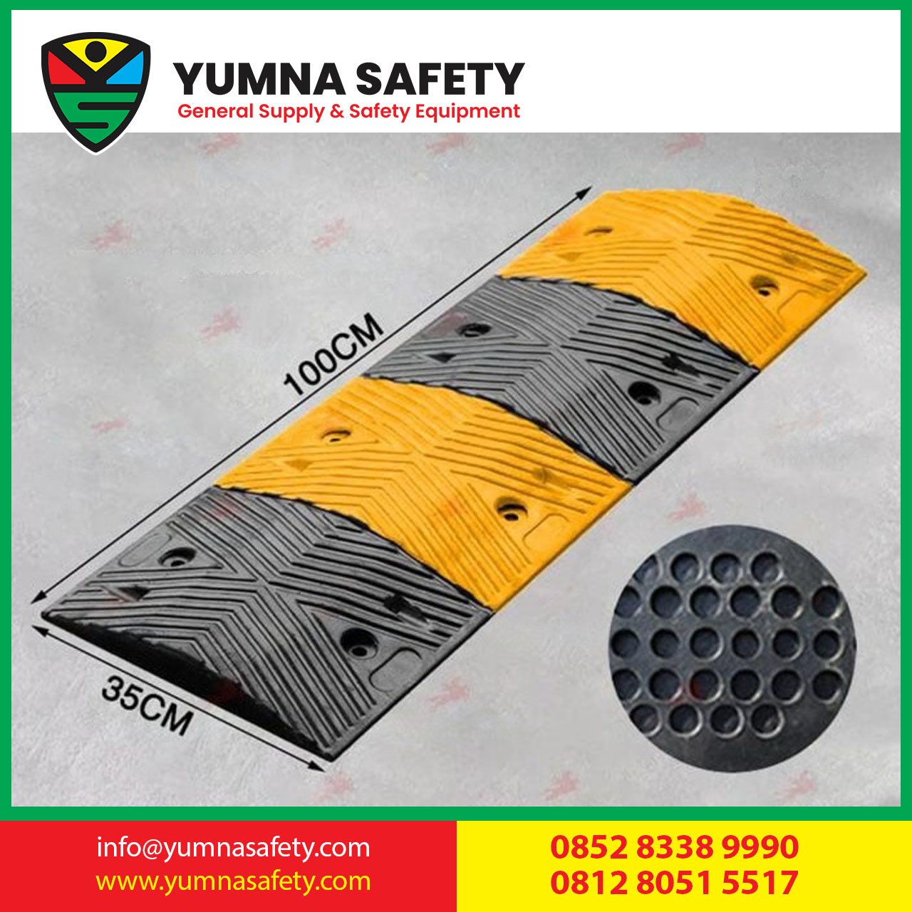 RUBBER SPEEDBUMP 1M, 35 CM, T 5 CM