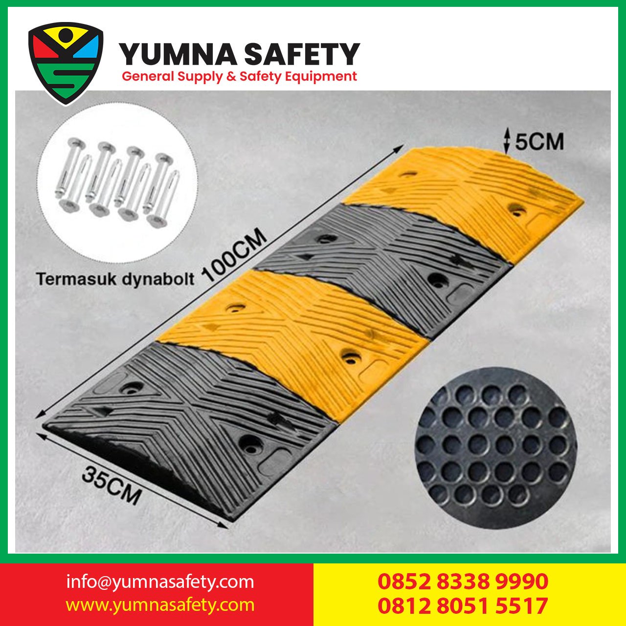 RUBBER SPEEDBUMP 1M, 35 CM, T 5 CM