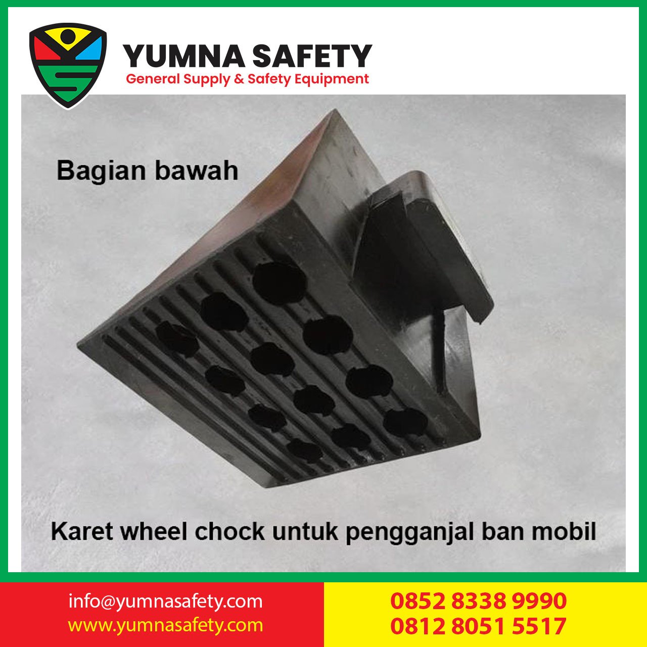 Rubber Wheel Chock 6KG Car Parking Stopper / Karet Rubber Pengganjal Ban Mobil