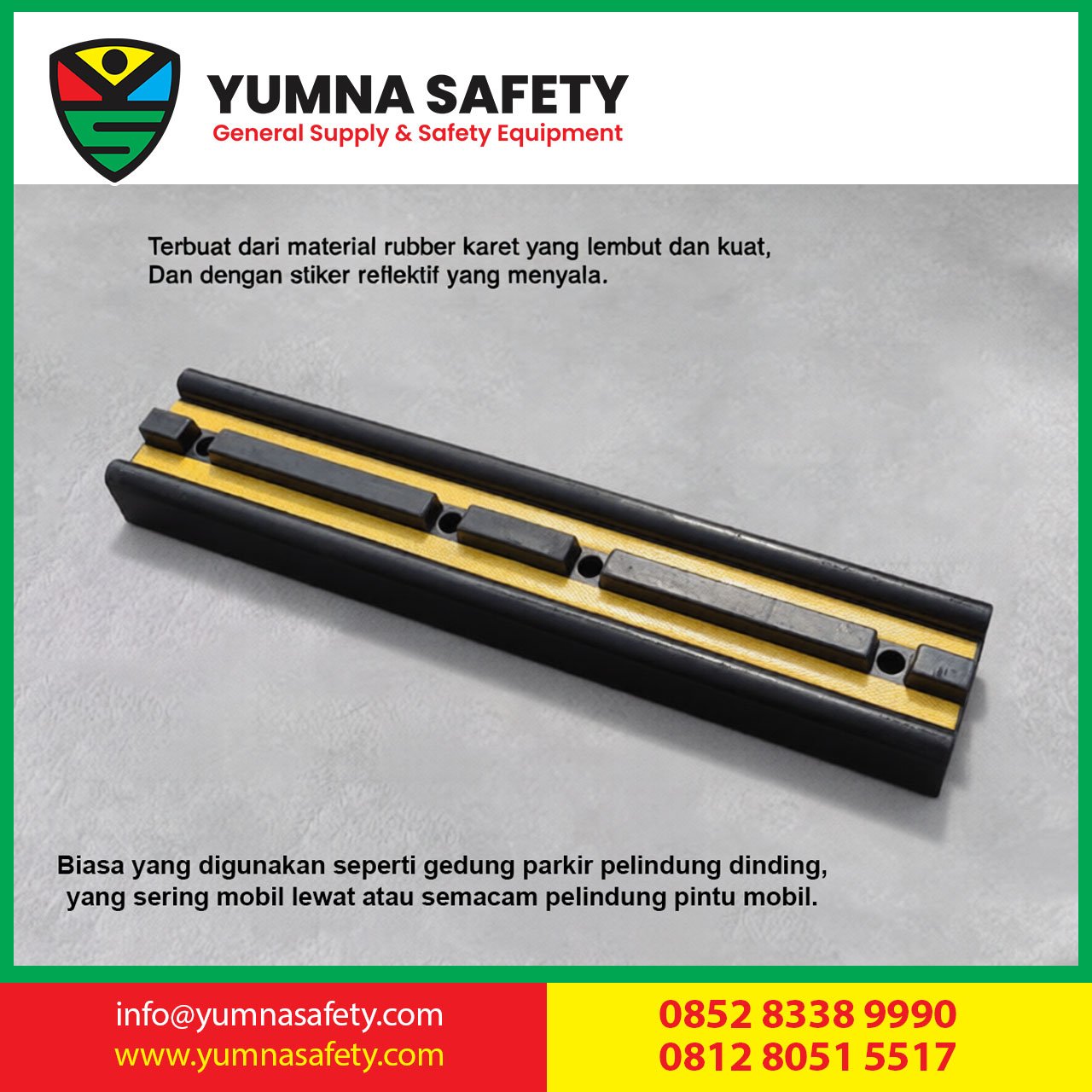 Rubber Wall Guard 12KG Bumper Protector Car Parking Safety / Karet Pelindung Dinding